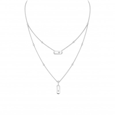 MESSIKA MOVE UNO TWO-ROW NECKLACE WHITE GOLD DIAMOND NECKLACE 08852-WG